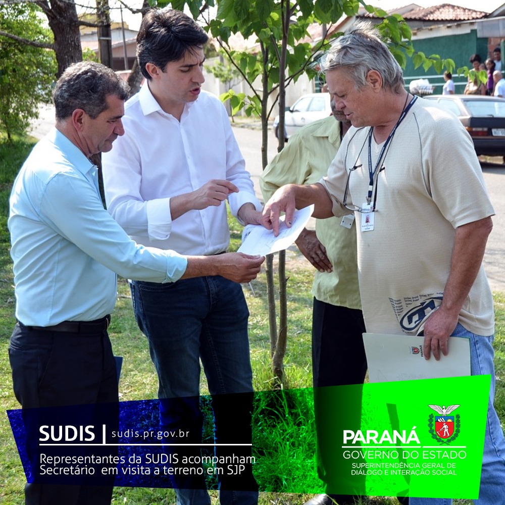 Representantes da SUDIS acompanham Secretário de Estado de Planejamento em visita a terreno em São José dos Pinhais.