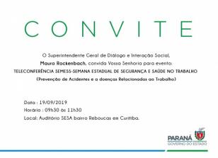 Teleconferência  Semana Estadual de Segurança e Saúde no Trabalho.