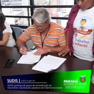 SUDIS participa de pauta de reivindicação do movimento nacional de catadores de material reciclável. 