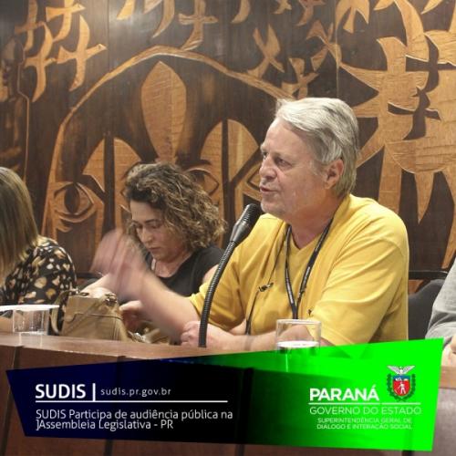 SUDIS participa de audiência pública na Assembleia Legislativa.