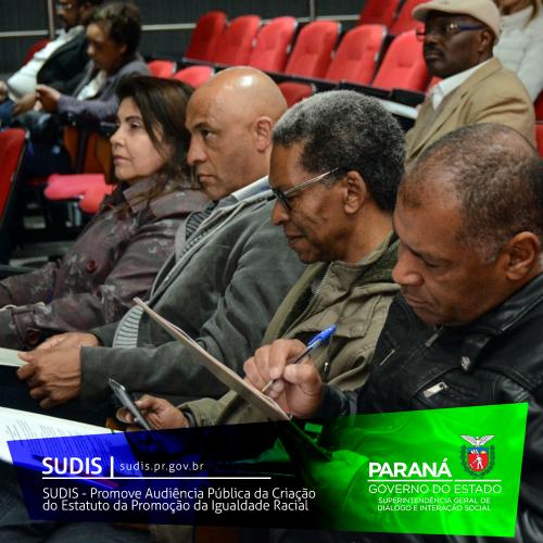 SUDIS - Promove Audiência Pública da Criação do Estatuto de Promoção da Igualdade Étnico Racial