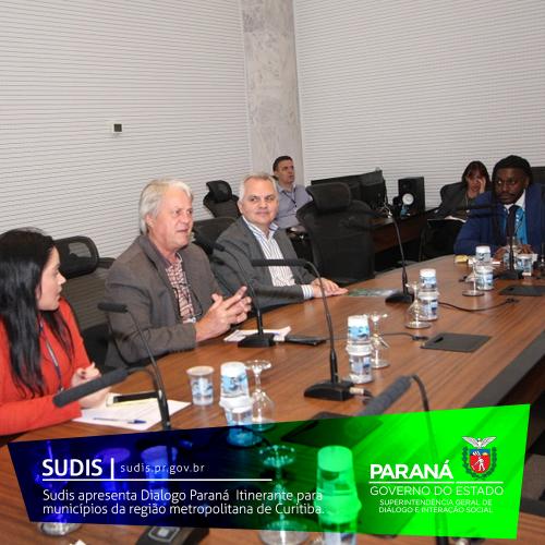 SUDIS apresenta Diálogo Paraná Itinerante para Municípios da Região Metropolitana de Curitiba.