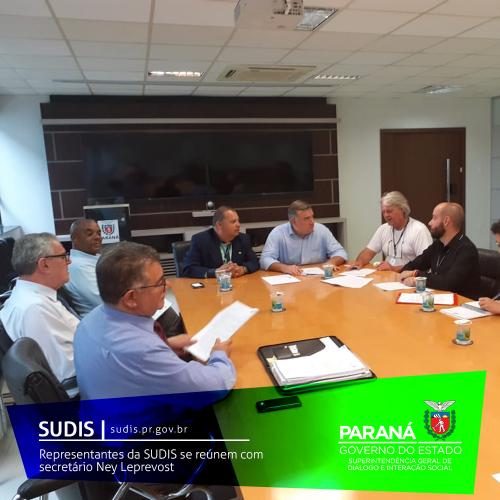 Representantes da SUDIS se reúnem com secretário Ney Leprevost