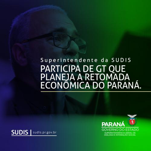 Superintendente da SUDIS participa de Grupo de Trabalho que planeja a retomada econômica do Paraná